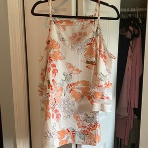 White/cream floral off the shoulder blouse